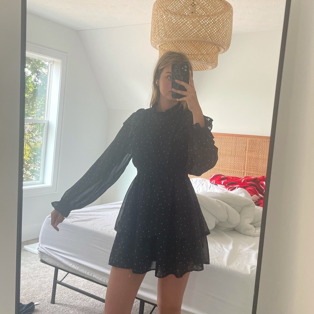 Polka dot tiered dress